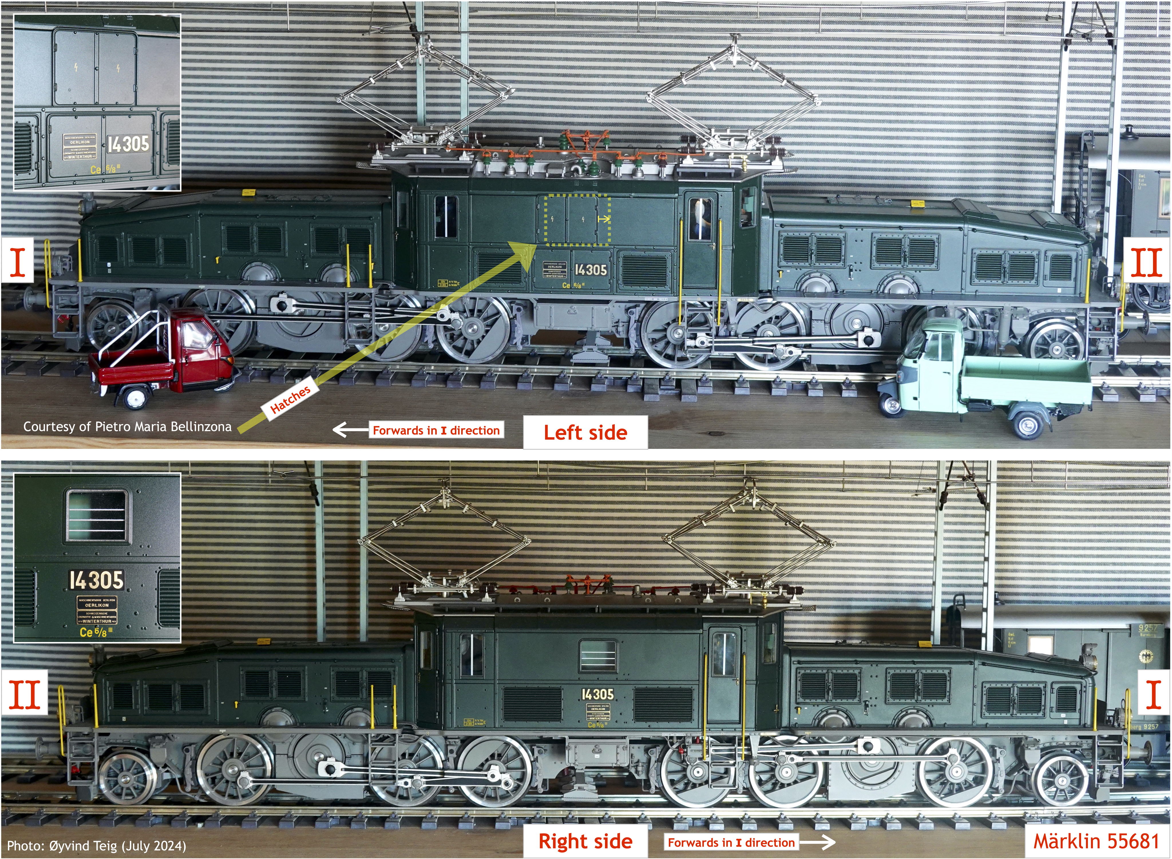 Pair of hatches on the left side wrongly position.